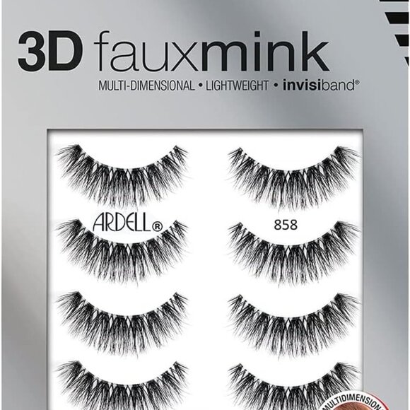 Ardell 3D Faux Mink 858 4 Pack, Black - Picture 2 of 11